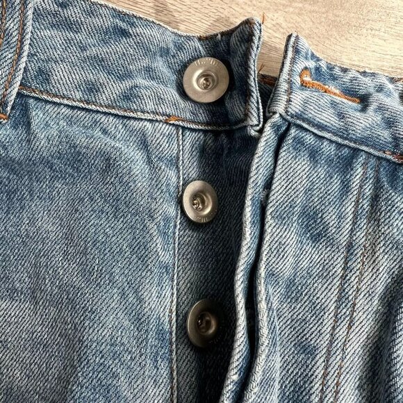 $495 Ben Taverniti unravel project woman Blue Denim Deconstructed Skirt Size 28 - Picture 2 of 8